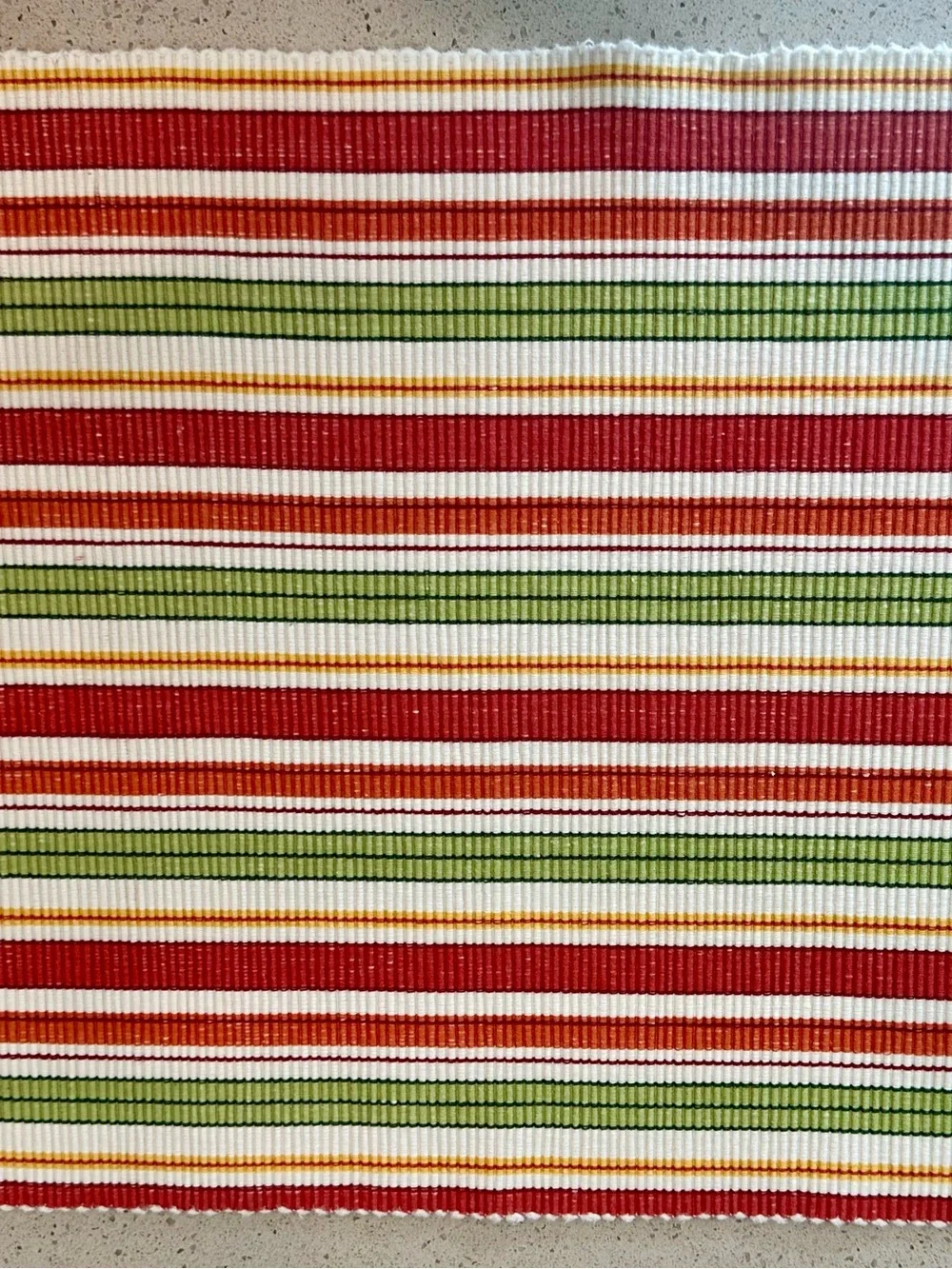 Striped Cotton Placemats Set Of 4 in Red, Green and Cream